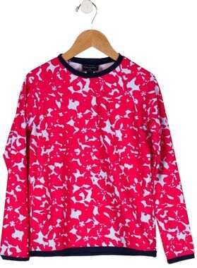 Oscar De La Renta Girls' Kids Printed Rashguard Top Age 10 Floral Swim Surf